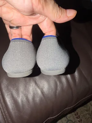 Rothy's Pointed Knit Flats in Navy and White Herringbone thumbnail 4