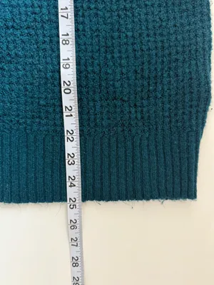 American Eagle Cloudspun Oversized Sweater Dark Teal Waffle Knit thumbnail 7