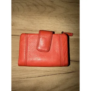 Fossil Red Compact Wallet‎ Pebble Leather Card Case F thumbnail 5