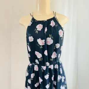 Abercrombie Fitch Dress Womens small Blue Floral Print Fit & Flare Ruffled Hem thumbnail 13
