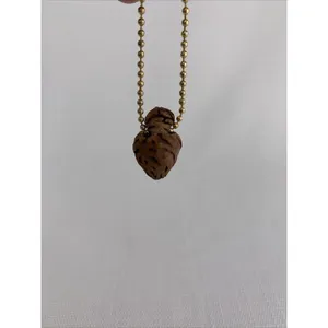 Vintage‎ Antique Hand Carved Heart Peach Pit Keychain thumbnail 2