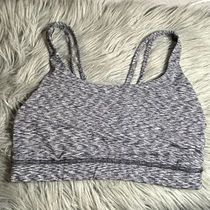 Lululemon Energy Bra Strapped Spaced Out Space Dye Black White Sports Bra Size 6 thumbnail 3