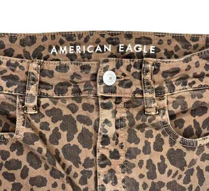 American Eagle Womens Size 6 Leopard Print Super Hi‎ Rise Jegging Skinny Jeans thumbnail 4