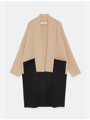 ZARA color block knit coat size M thumbnail 2