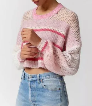 Kimchi Blue Pink Knit Sweater thumbnail 1