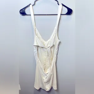 Free People Women's‎ Sedona Mini Dress Ivory Open Back Size XL thumbnail 4
