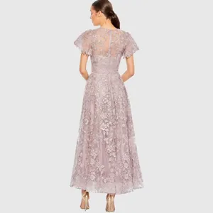 MAC DUGGAL 50665 Womens Embroidered High Neck Cap Sleeve A Line Gown thumbnail 3
