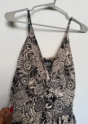 Free People Black Bohemian Maxi Dress with Spaghetti Straps thumbnail 2