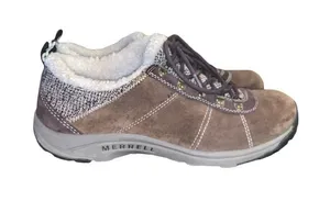 Merrell Womens Sz 9.5 Dark Earth Hiking Performance Trail Shoes Suede Gorpcore thumbnail 1