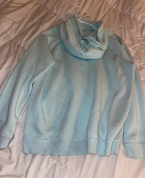 Light Blue Funnel-Neck Hoodie thumbnail 3
