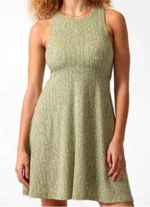 Athleta Santorini Printed Tank Dress Green White Size‎ Small UPF 50+ thumbnail 1