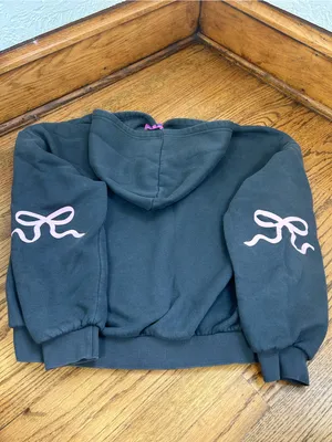 EDIKTED Bonney Bow Detail Hoodie Sweatshirt Size L thumbnail 6
