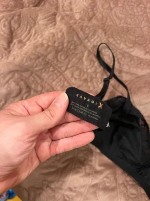 Black Lace-Trim Wireless Bra - Savage X Fenty SM thumbnail 3