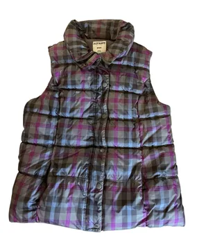 Old Navy Plaid Puffer Vest thumbnail 1