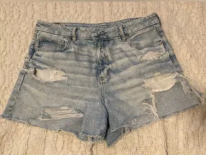 American Eagle Distressed Curvy Mom Shorts thumbnail 1