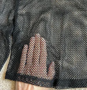 Hot Topic Social Collision Black Cropped Mesh Long Sleeve Top. Size Small thumbnail 3
