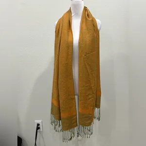 Pashmina Orange and Green Wrap thumbnail 3
