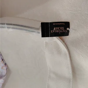 Victoria's Secret Large Ivory Jacquard Shoulder Canvas Tote Bag Work Travel thumbnail 13