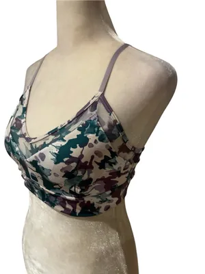 Joy Lab Camo Sports Bra in Green, Purple, Cream Camo thumbnail 4