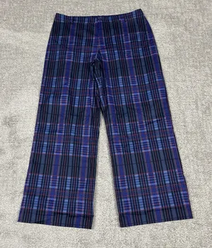 The Kit Tracee Pants Womens 18 Wide Leg Plaid Purple Black Red Organic Cotton thumbnail 1