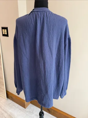 Aerie NWT Easy Street Oversized Sweatshirt Boho Blue Size Small thumbnail 5