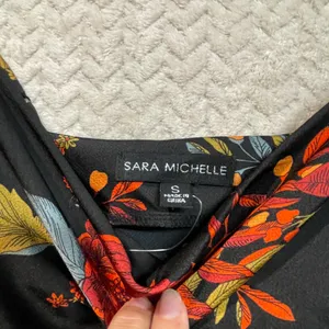 Sara Michelle 90s Style Black‎ Floral Spaghetti Strap Midi Slip Dress Small NWT thumbnail 10