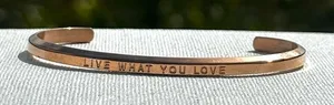 Live what you love gold tone inspirational cuff bracelet thumbnail 1