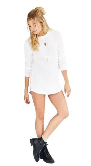 Unif X Urban Outfitters Pullover Waffle Knit Sweater - Cream - Small thumbnail 16