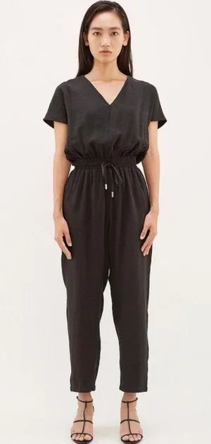Moll V-Neck Jumpsuit in Black thumbnail 4