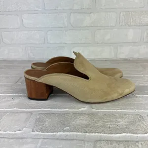 Thelma The Ava Mules Womens 38 8 US Wheat Suede Leather Block Heel Classic Italy thumbnail 2