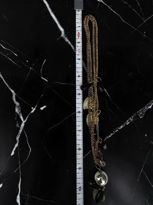 Whimsygoth Gold Leaf & Black Teardrop Charm Necklace Silver Orb Pendant thumbnail 8