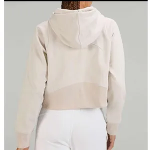 Lululemon Loungeful Cropped‎ Hoodie Spark Sweatshirt Size 6 Beige Shimmer Gold thumbnail 3