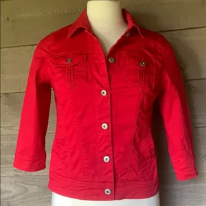 Dressbarn jacket button down red thumbnail 1