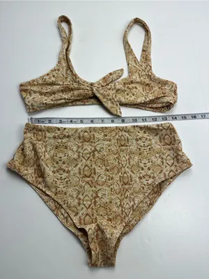 Show‎ Me Your Mumu High-Waisted Reptile Snake Print Bikini Set Womens XL Swim thumbnail 5
