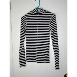 NWT Free People We The Free Good Good Stripe Turtleneck Top - Black Combo Size S thumbnail 6