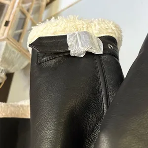 NEW Faux Leather and Shearling/Sherpa Jacket Black Size L thumbnail 4