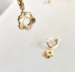 Flower Power Huggie Hoops Gold thumbnail 2