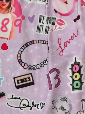 Taylor Swift Pink Graphic Short Pajama Set thumbnail 2