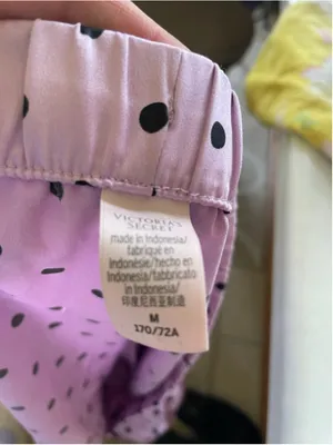 Women's Victoria's Secret Pajama Shorts M Lavender Black Polka Dot thumbnail 2