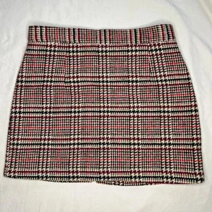 Forever 21 Plaid Flannel Mini Skirt Size 29 Multicolor Short Zip Up thumbnail 4