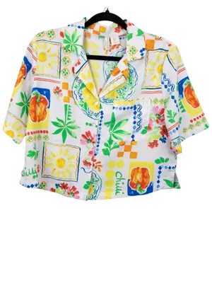 Cynthia Rowley Bell Pepper Button Front and Shorts Pajama Set thumbnail 4