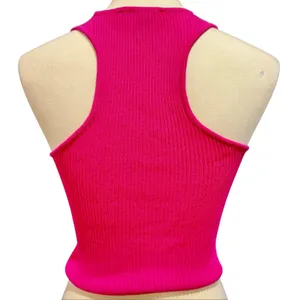 Forever 21 Pink Crop Tank Top S Ribbed Y2K Barbiecore Racerback School College thumbnail 2