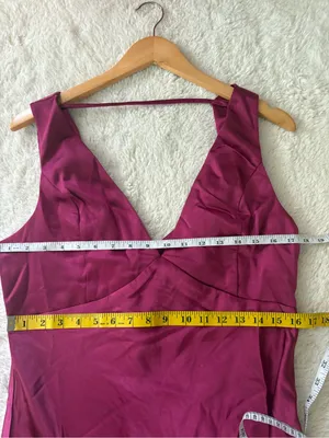 Lulus Incredible Love Magenta Satin Cowl Back Midi Slip Dress Size XL Cocktail thumbnail 7