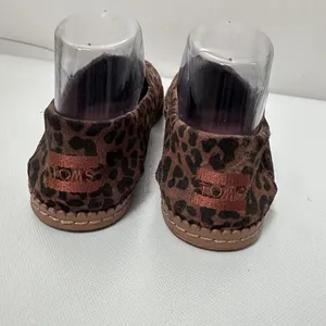 Toms Loafers Alpargata Slip On Brown Black Suede Leopard Print Flats Casual 8 thumbnail 3