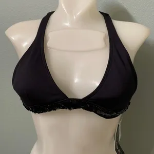 Rampage Vintage Black Sequins bikini top thumbnail 1