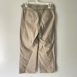 Babaton Beige Linen Blend Wide Leg Culotte Pants With Detachable Belt thumbnail 4