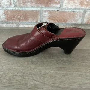 Born Slip On Clogs Red Burgundy Leather Y2K Size 9 Boho 90s Vintage Eclectic thumbnail 6