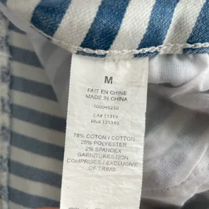 Garage Blue and White Striped Stretch Denim Mini Skirt Size Medium thumbnail 7