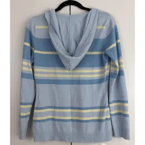 Joie Blue Striped Knit V-Neck Pullover Hoodie Sweater XS NWOT‎ CNO10011 Nautical thumbnail 2