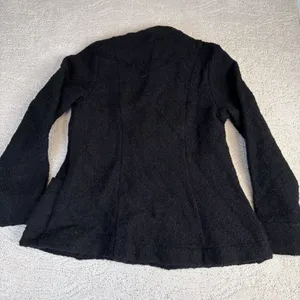 Women's FLAX Size Small Black‎ Button Cardigan Jacket Blazer thumbnail 6